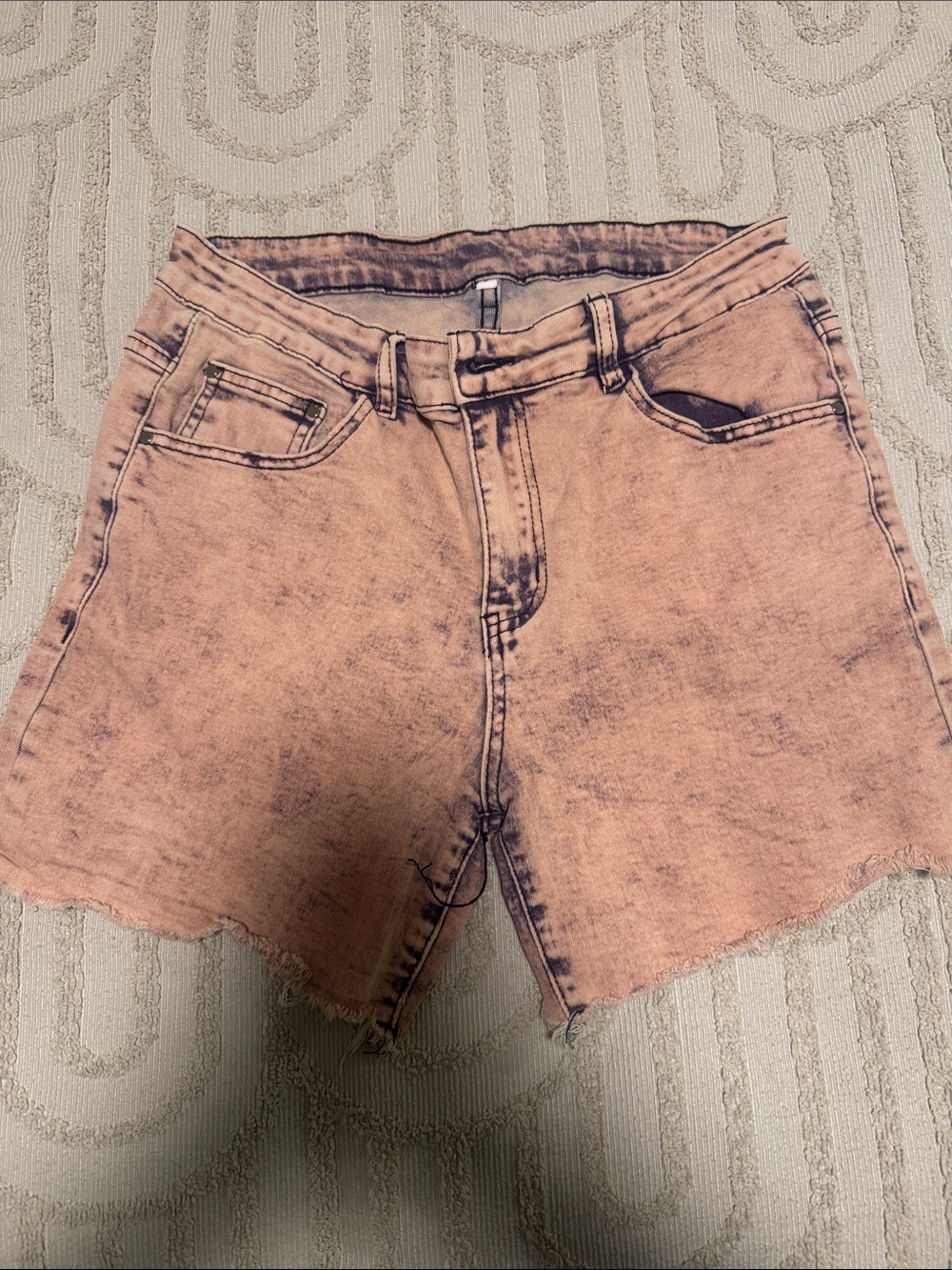 Raskol apparel acid Washed Denim Shorts workout jorts pink sz S 5inch inseam